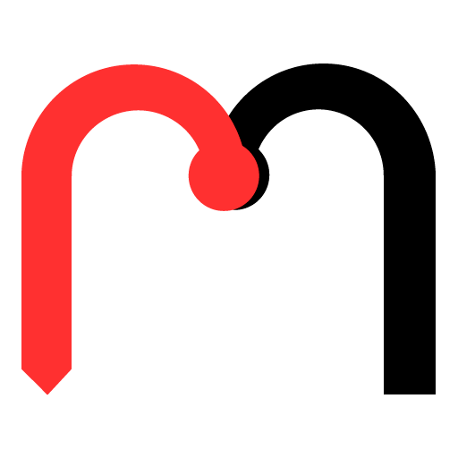 An image shows the Roger.Market site favicon, which is a combination of a letter r and a letter m, with the r laid over the left half of them m in red.
